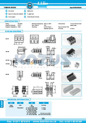 DBCTB28-3 datasheet - TERMINAL BLOCKS 5mm PITCH PLUG IN