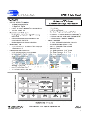 EP9312-CB datasheet - Universal Platform System-on-chip Processor