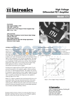 171J datasheet - High Voltage Differential FET Amplifier