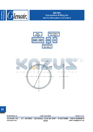 249-001-17-C datasheet - Conductive O-Ring for EMI Shielding