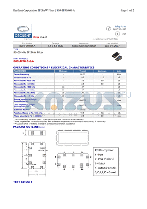 809-IF90.0M-A datasheet - Mobile Communication