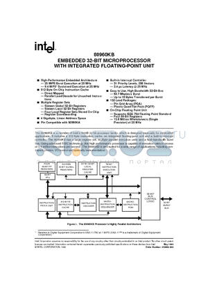 80960KB datasheet - EMBEDDED 32-BIT MICROPROCESSOR WITH INTEGRATED FLOATING-POINT UNIT