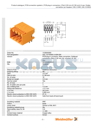 1728040000 datasheet - S2L 3.5/16/90G 3.5SN SW