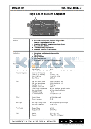 DBE0209 datasheet - High-Speed Current Amplifier