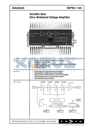 DBE0640 datasheet - Variable-Gain Ultra-Wideband Voltage Amplifier