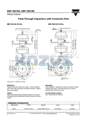 DBF050180 datasheet - Feed-Through Capacitors with Conductor Rod