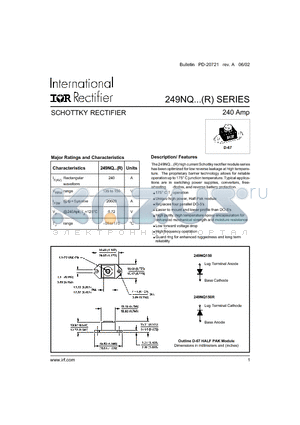 249NQ135 datasheet - SCHOTTKY RECTIFIER