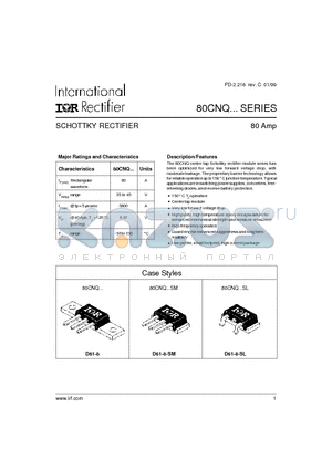 80CNQ datasheet - SCHOTTKY RECTIFIER