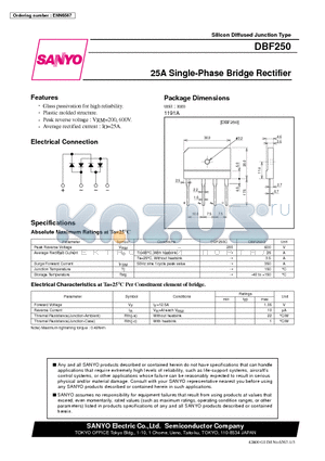 DBF250 datasheet - 25A Single-Phase Bridge Rectifier