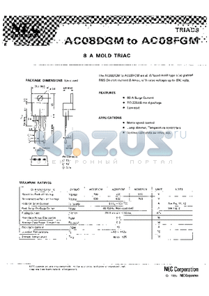 AC08DGM datasheet - 8A MOLD TRIAC