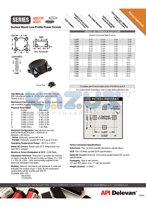 4501-118M datasheet - Surface Mount Low-Profile Power Toroids