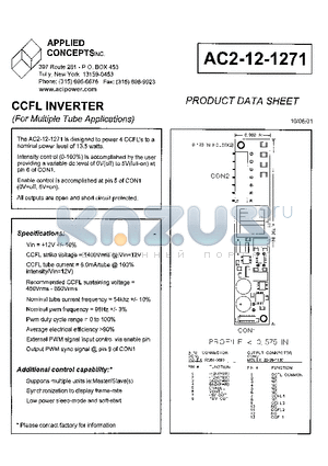 AC2-12-1271 datasheet - CCFL INVERTER