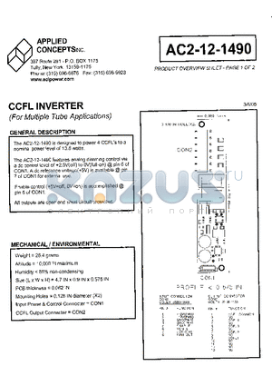 AC2-12-1490 datasheet - CCFL INVERTER