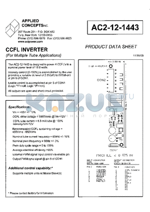 AC2-12-1443 datasheet - CCFL INVERTER