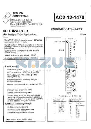 AC2-12-1470 datasheet - CCFL INVERTER