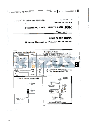 80SQ035 datasheet - 8 AMP SCHOTTKY POWER RECTIFIERS