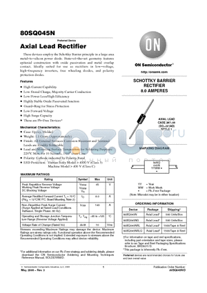 80SQ045NRLG datasheet - Axial Lead Rectifier