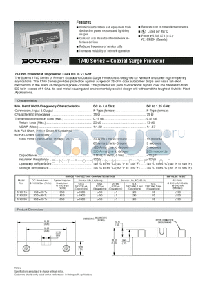 1740 datasheet - Coaxial Surge Protector