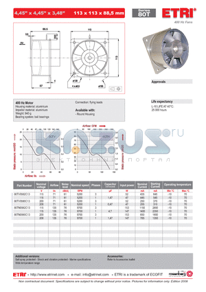 80TN0560C13 datasheet - 400 Hz Fans