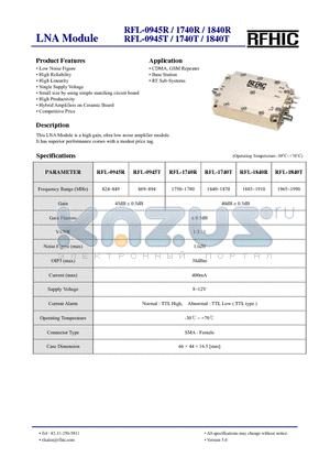 1740T datasheet - LNA Module