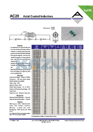 AC20-6R8K-RC datasheet - Axial Coated Inductors