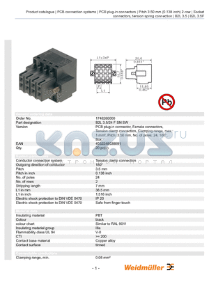 1748260000 datasheet - B2L 3.5/24 F SN SW