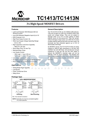 C1413COA713 datasheet - 3A High-Speed MOSFET Drivers