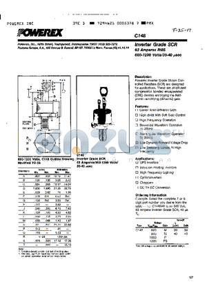 C148PB30 datasheet - INVERTER GRADE SCR