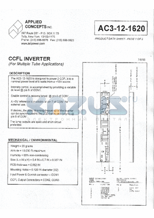 AC3-12-1620 datasheet - CCFL INVERTER