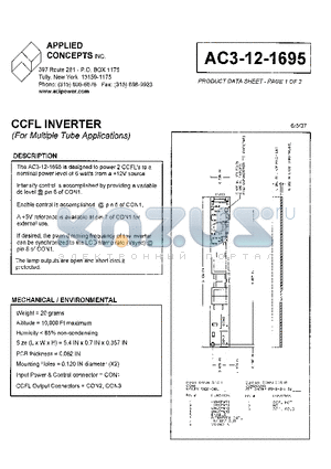 AC3-12-1695 datasheet - CCFL INVERTER