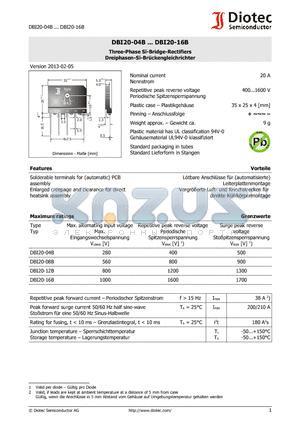 DBI20-04B_13 datasheet - Three-Phase Si-Bridge-Rectifiers