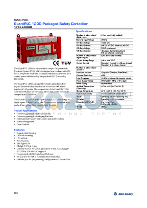 1754-L28BBB datasheet - GuardPLC 1200 Packaged Safety Controller