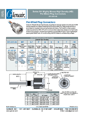 811-001-06 datasheet - Series 811 Mighty Mouse High Density (HD) Pre-Wired Plug Connectors 811-001-06