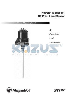 811-1005-E01 datasheet - Kotron^ Model 811 RF Point Level Sensor