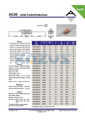 AC40-183K-RC datasheet - Axial Coated Inductors