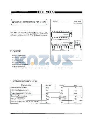 DBL2009 datasheet - DEFLECTION COMBINATION FOR A C-TV