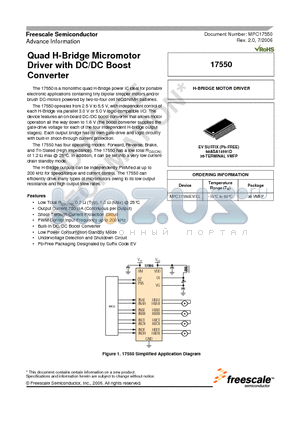 17550 datasheet - Quad H-Bridge Micromotor Driver with DC/DC Boost Converter