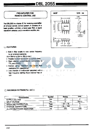 DBL2055 datasheet - PREAMPLIFIER FOR REMOTE CONTROL USE