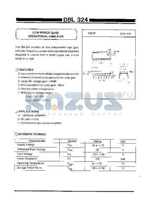 DBL324 datasheet - LOW POWER QUAD OPERATIONAL AMPLIFIER