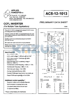 AC5-12-1013 datasheet - CCFL INVERTER