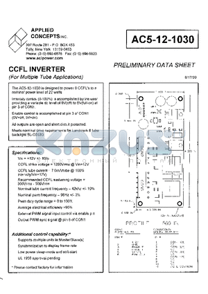 AC5-12-1030 datasheet - CCFL INVERTER