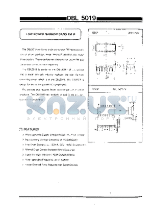 DBL5019 datasheet - LOW POWER NARROW BAND FM IF