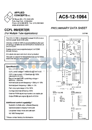 AC5-12-1064 datasheet - CCFL INVERTER