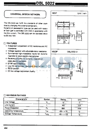 DBL5022 datasheet - UNIVERSAL SPEECH NETWORK