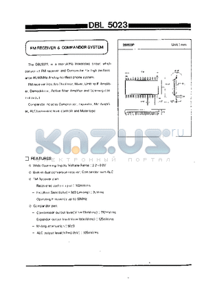 DBL5023 datasheet - FM RECIVER & COMPANDOR SYSTEM