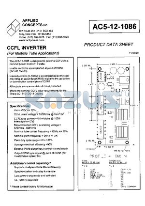 AC5-12-1086 datasheet - CCFL INVERTER