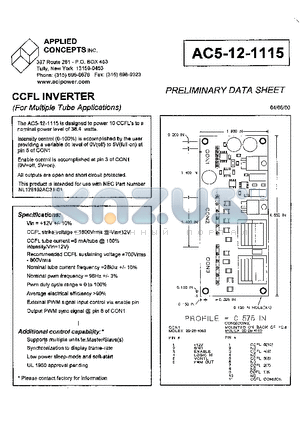 AC5-12-1115 datasheet - CCFL INVERTER