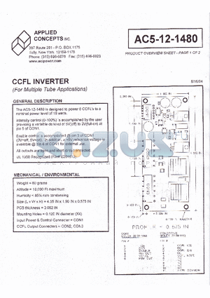 AC5-12-1480 datasheet - CCFL INVERTER