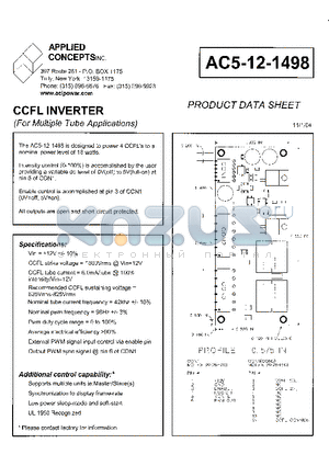 AC5-12-1498 datasheet - CCFL INVERTER