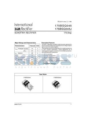 175BGQ045 datasheet - SCHOTTKY RECTIFIER